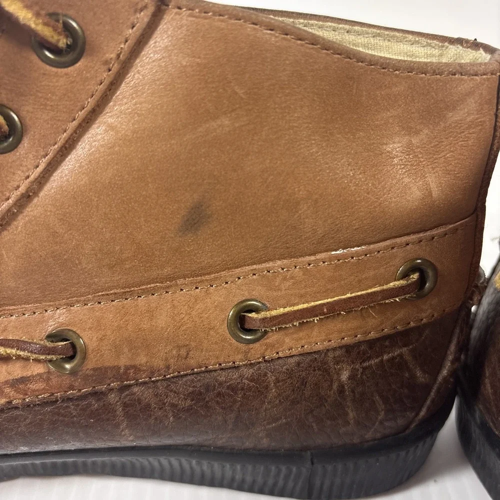 Polo Ralph Lauren Delmont Men's Size 8.5 Shoes Brown Leather Lace Up Ankle Boots